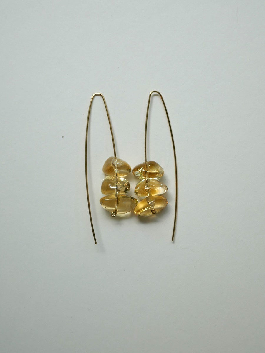 Citrine Nugget on 14k gold filled Wire Earrings
