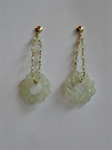 Two Separate Strands Horn, Light Wood & Peruvian Opal Long Gemstone Necklaces