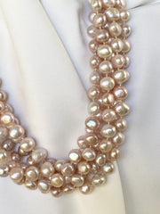 FIVE STRAND NATURAL NUGGET CULTURED PEARL NECKLACE