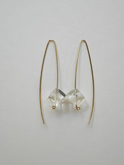 Rock crystal cubes on 14k gold filled Wire Earrings