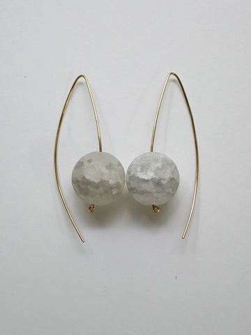 Frosted Rock Crystal on 14k gold filled Wire Earrings