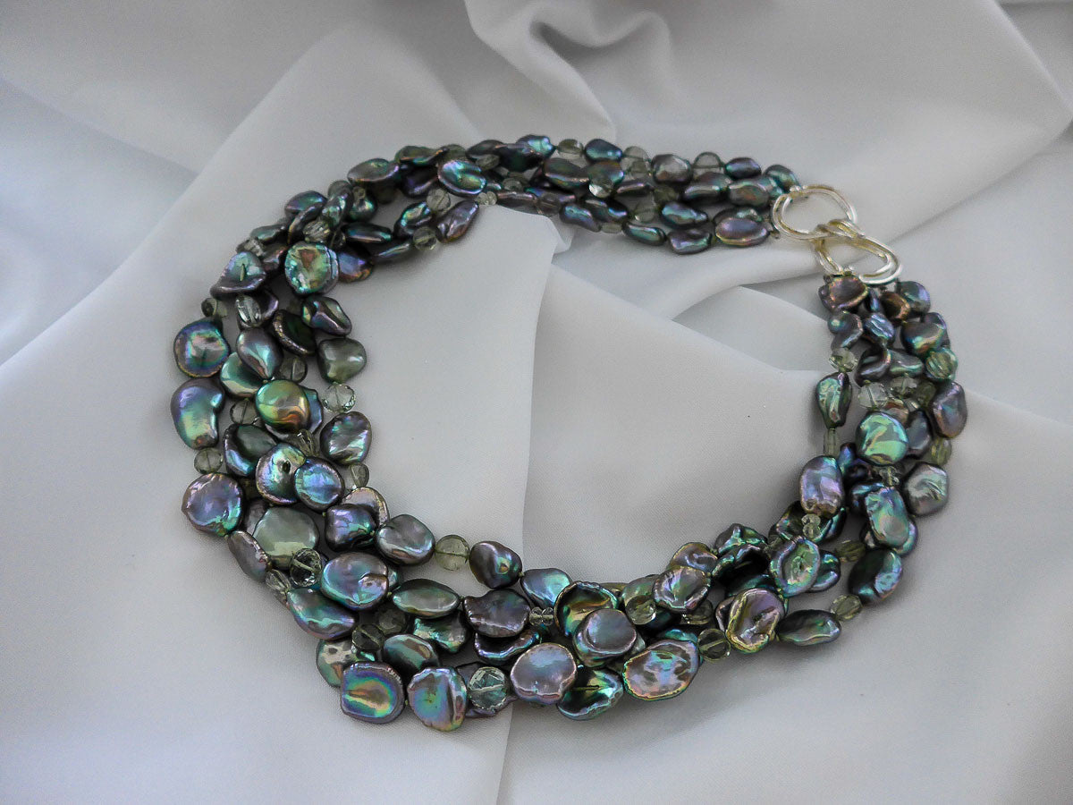 FIVE STRAND KESHI PEARL NECKLACE
