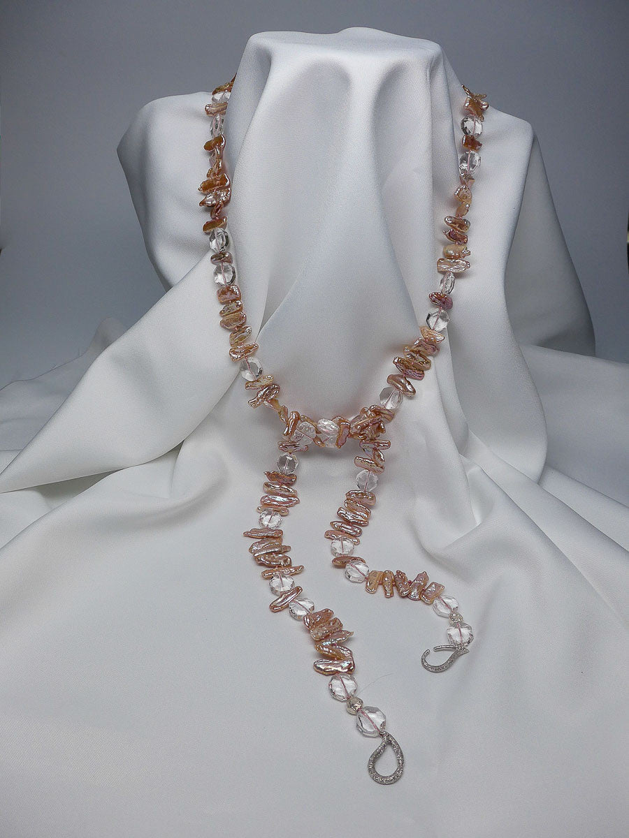 ONE STRAND PALE PINK CULTURED PEARL NECKLACE