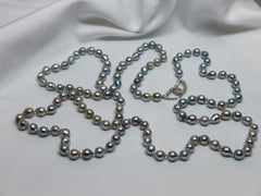 ONE STRAND PLATINUM GREY AKOYA CULTURED PEARL NECKLACE