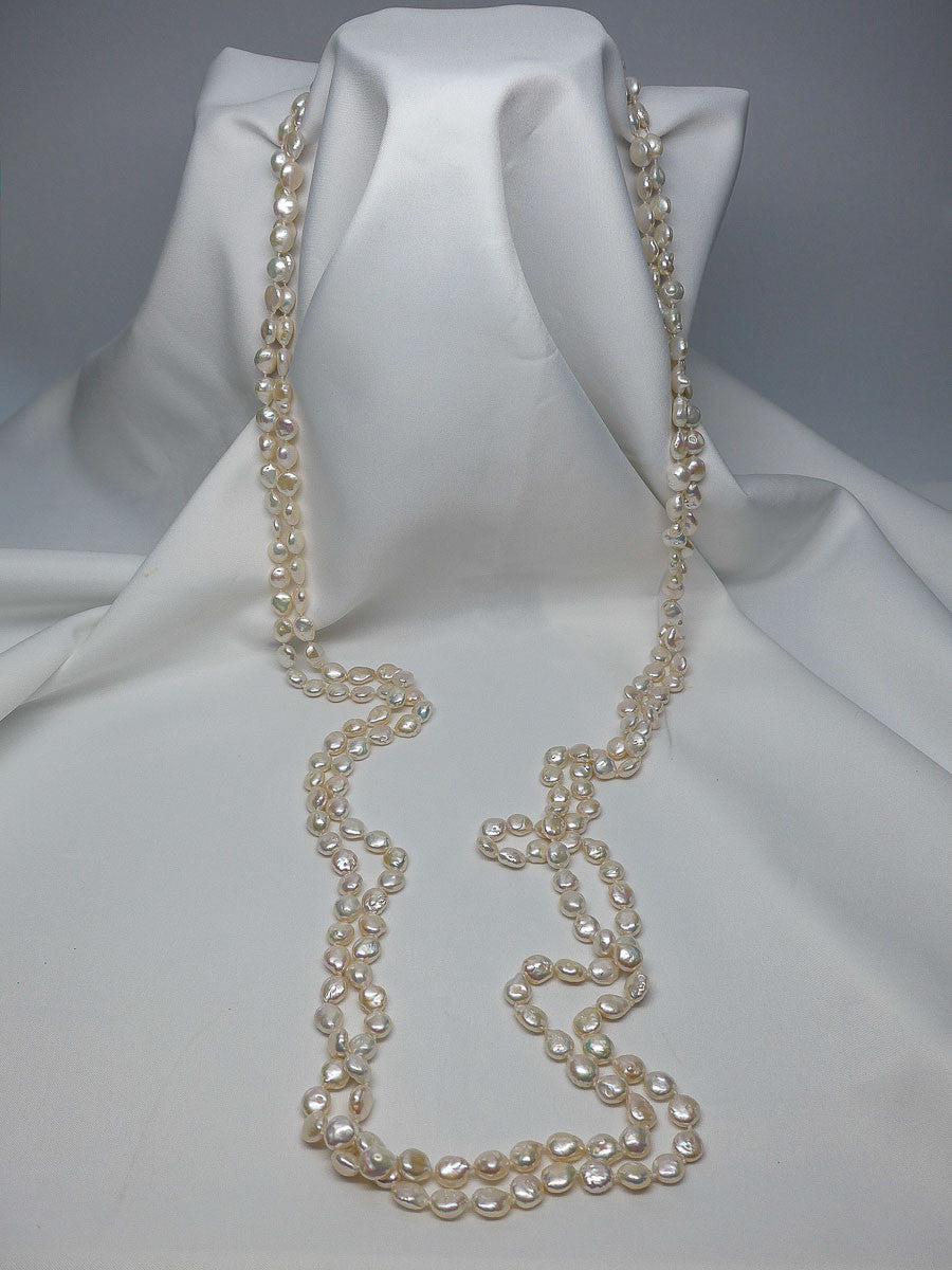 TWO STRAND COIN CULTURED PEARL NECKLACE