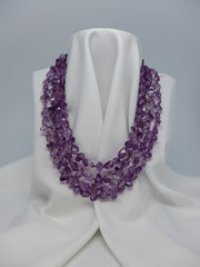 FOUR STRAND AMETHYST GEMSTONE NECKLACE