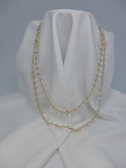 ONE STRAND VERMEIL STERLING SILVER ROCK CRYSTAL AND PEARL NECKLACE AND LARIAT