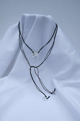 White Keshi Cultured Pearl Adjustable Choker or Long Necklace