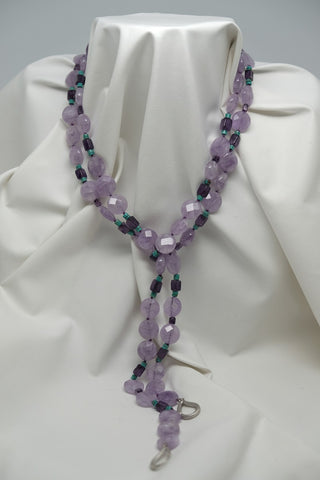 Two Individual Strands Cracked Rock Crystal Gemstone Necklace