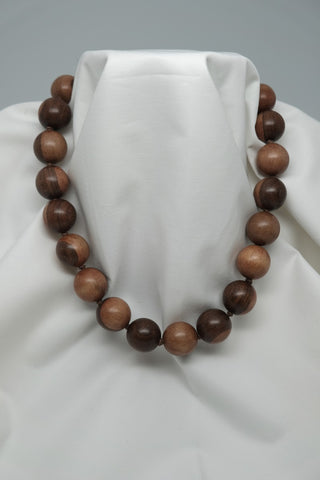 One Strand 20mm Wood Necklace