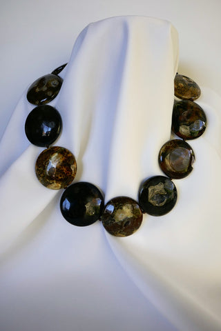 One Strand Agate Gemstone Necklace