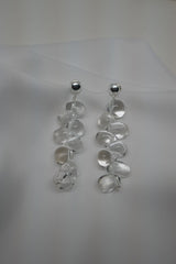 925 STERLING SILVER POST ROCK CRYSTAL NUGGETS EARRING