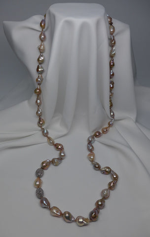 ONE STRAND NATURAL BAROQUE PEARL NECKLACE
