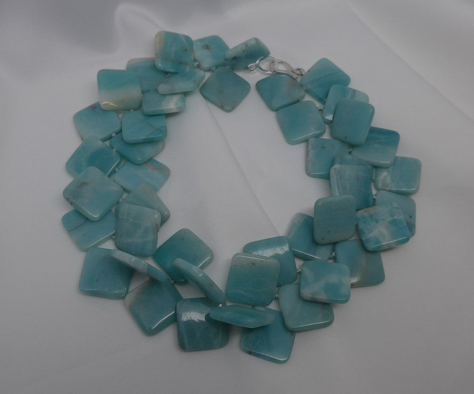 One Strand Amazonite (Turquoise Color) Gemstone Necklace