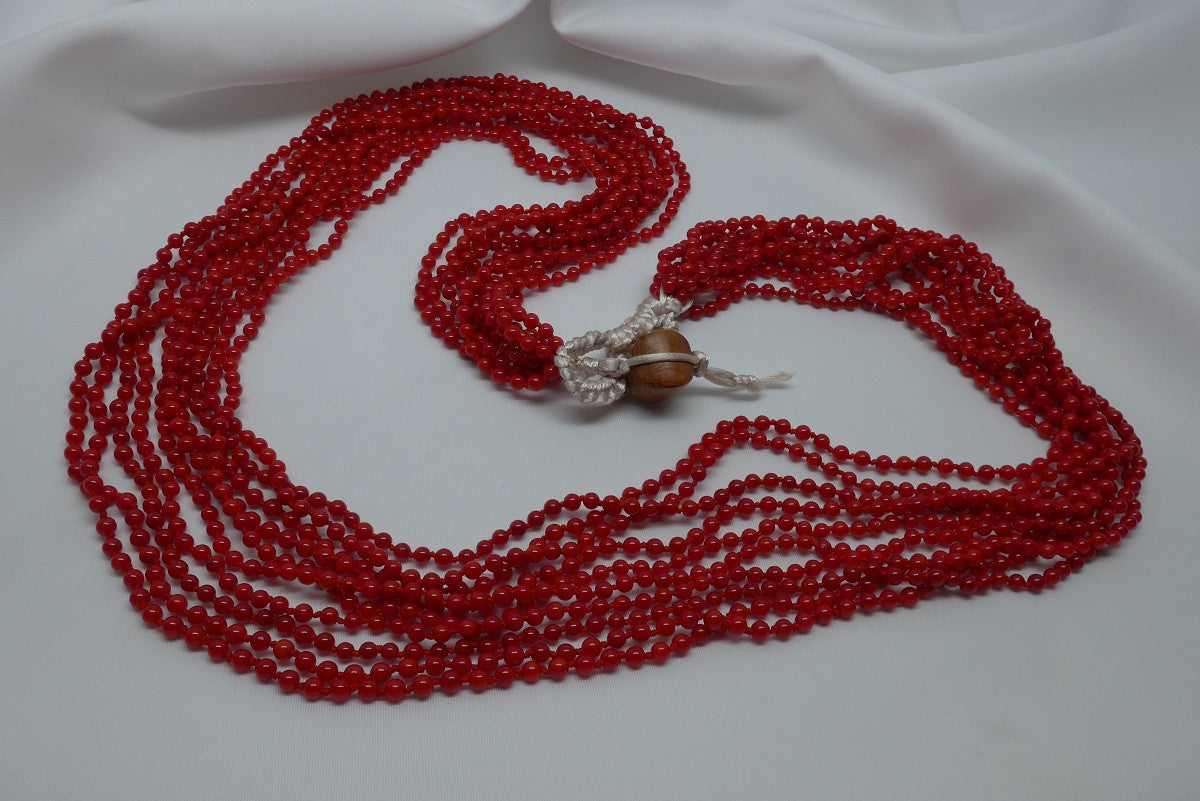Ten Strand Chinese Red Coral Gemstone Necklace