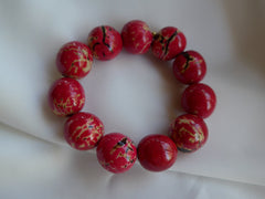 Fuchsia & Beige Bombona Seed Bracelet