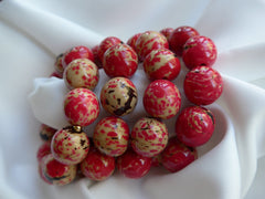 Fuchsia & Beige Bombona Seed Bracelet