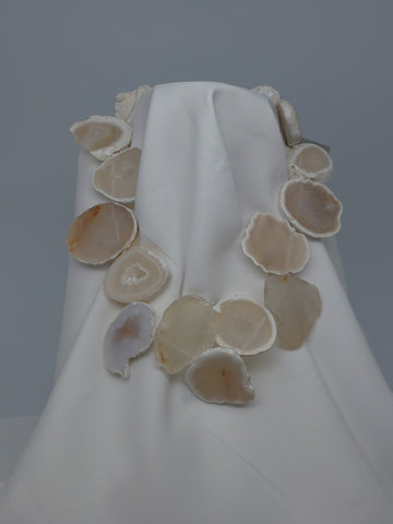 One Strand White Geods Gemstone Necklace