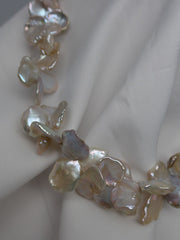 One Strand Natural Tone Keshi Pearl Choker Necklace