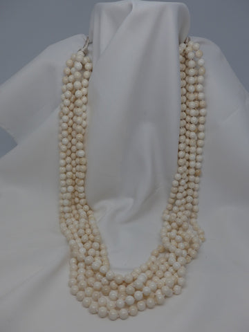 Six Strand Mother of Pearl Long Necklace