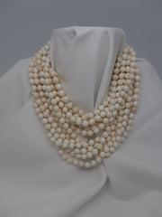 Six Strand Mother of Pearl Long Necklace