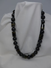 One Strand Blue Tiger Eye Gemstone Necklace