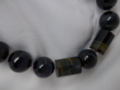 One Strand Blue Tiger Eye Gemstone Necklace