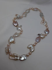 One Strand Natural Tone Keshi Cultured Pearl Necklace