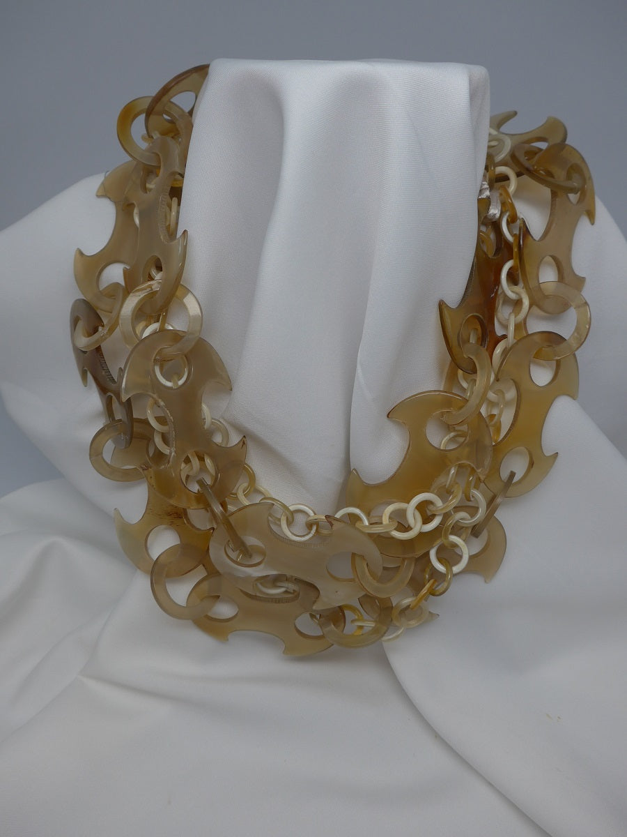 One Strand Buffalo Horn Achitectural Necklace