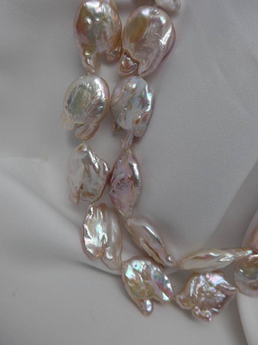 Two Strand Natural Keshi Cultured Pearl Necklace