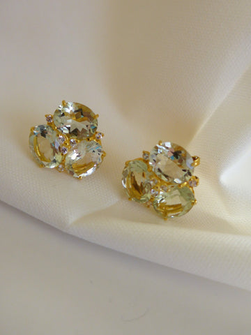 One Strand Hematite, Rock Crystal & Fossilized Stone Long Gemstone Necklace