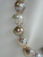 One Strand Natural Tones Baroque Pearls 925 Sterling Silver Clasp