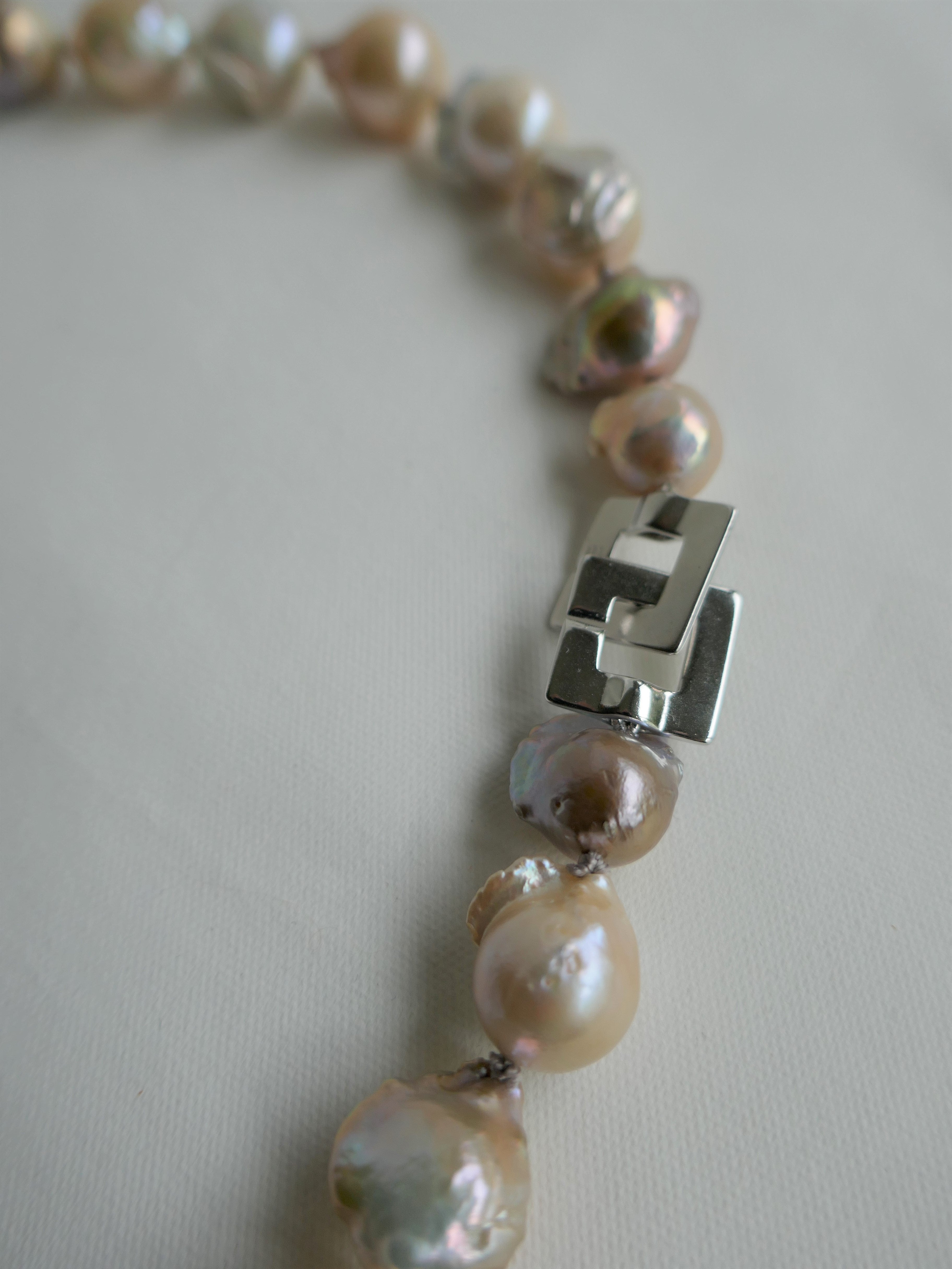 One Strand Natural Tones Baroque Pearls 925 Sterling Silver Clasp