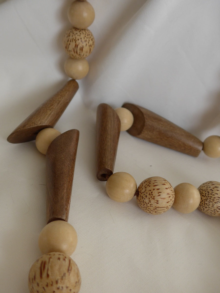 One Strand Various wood Long Necklace
