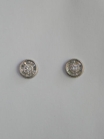 925 Sterling Silver Cubic Zirconia Post Earrings