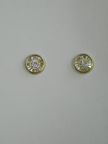 925 Vermeil Sterling Silver Cubic Zirconia Post Earrings