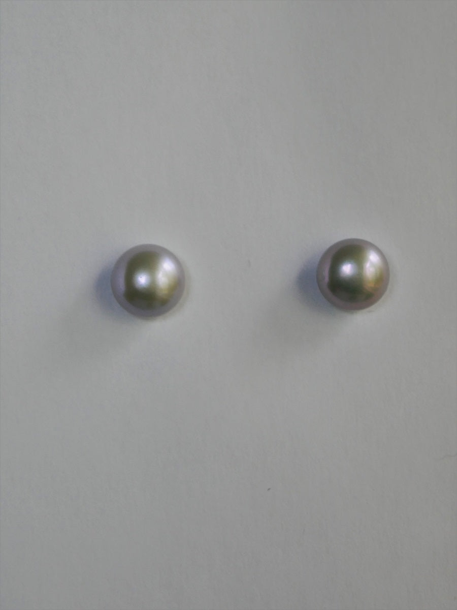 12mm Platinum Grey  Cultured Pearls 925 Sterling Silver Post Earrings
