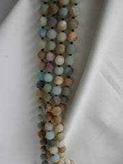 Four Strand Amazonite Long Gemstone Necklace