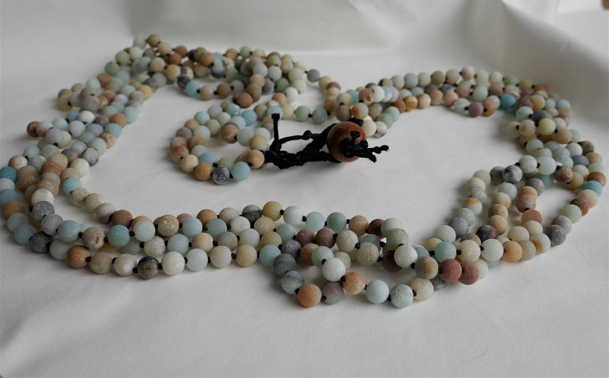 Four Strand Amazonite Long Gemstone Necklace