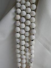 Four Strand White Howlite Long Gemstone Necklace