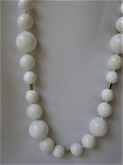 One Strand White Shell Pearls, Gold Plated Hematite, 925 Vermeil Clasp Necklace