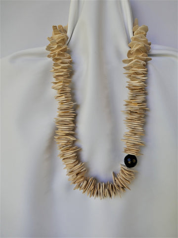 One Strand Panto Wood Chips Faceted Onyx Bead Necklace